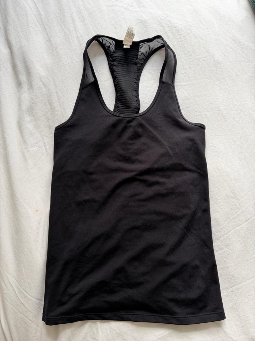 Athleta Black Racerback Tank with Mesh Back